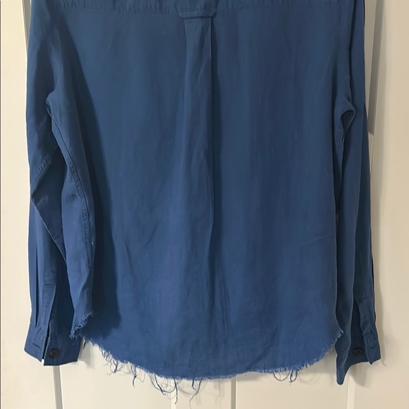 Rails Blue Button-Up Blouse with Patch Accents - Picture 11 of 11